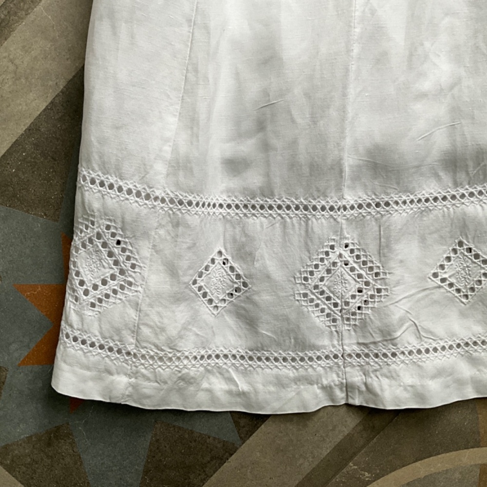 Madewell Embroidered Eyelet Tie Back Cami Midi Dress in White Size 4 - Picture 7 of 10